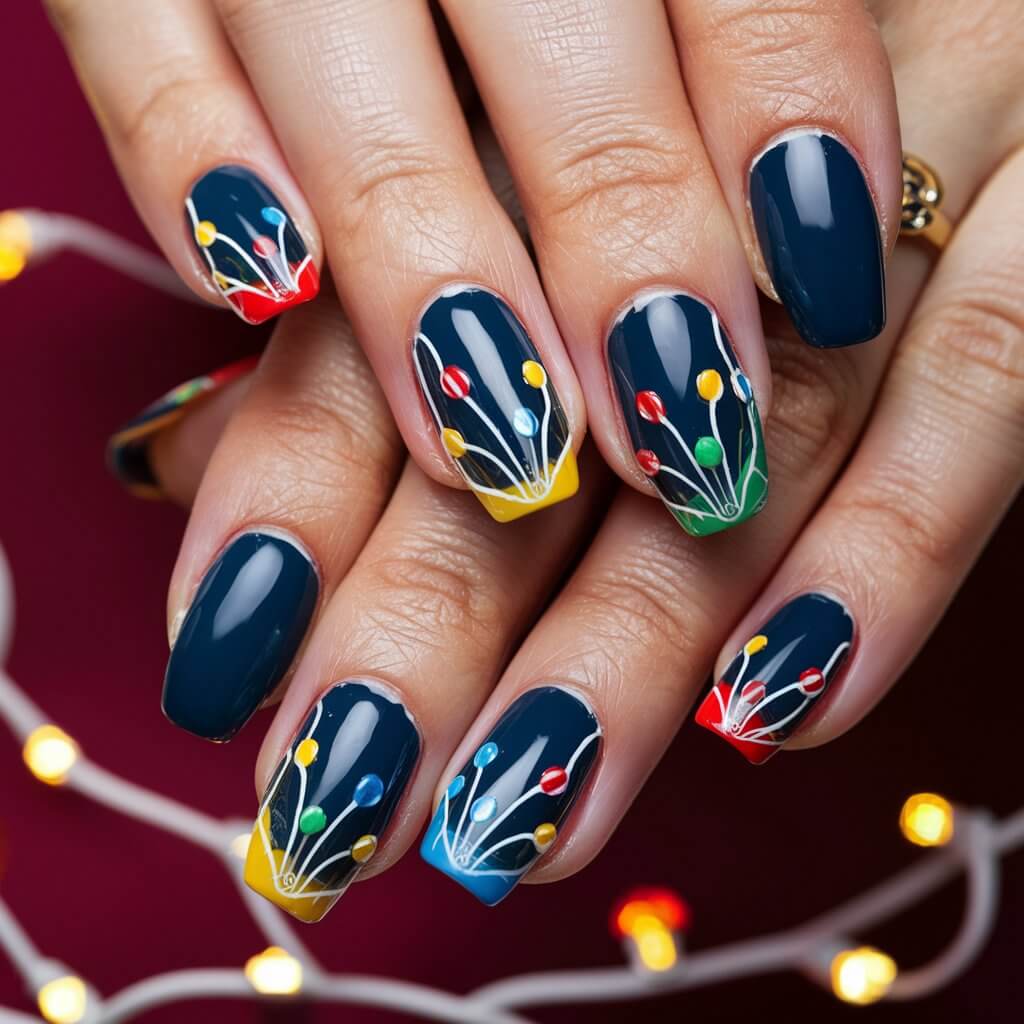 Holiday Lights Nails