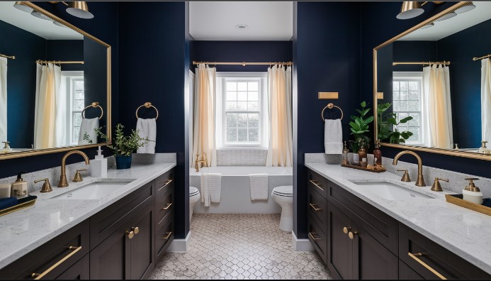 Navy Blue + Gold Accents