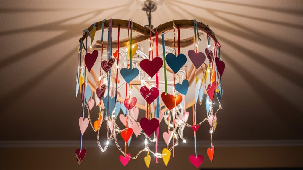 DIY Chandelier with Heart Accents