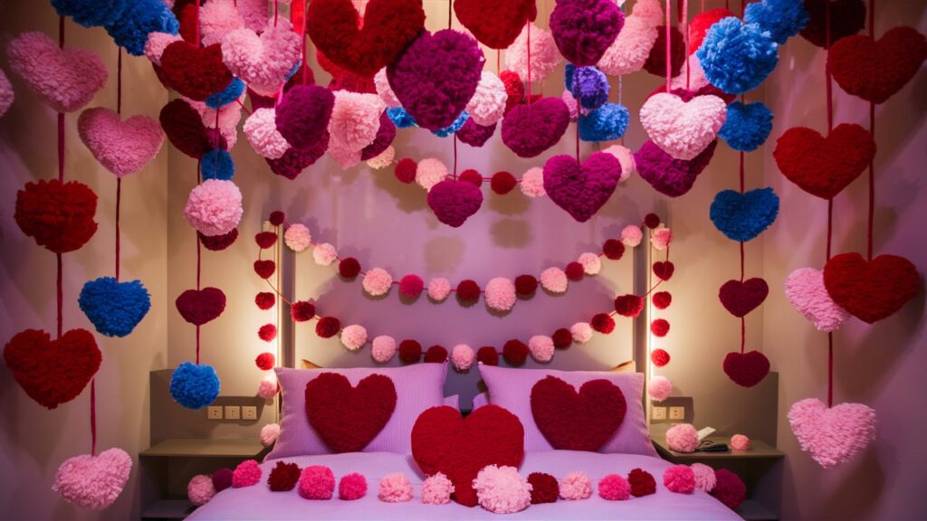 Heart-Shaped Pom-Poms