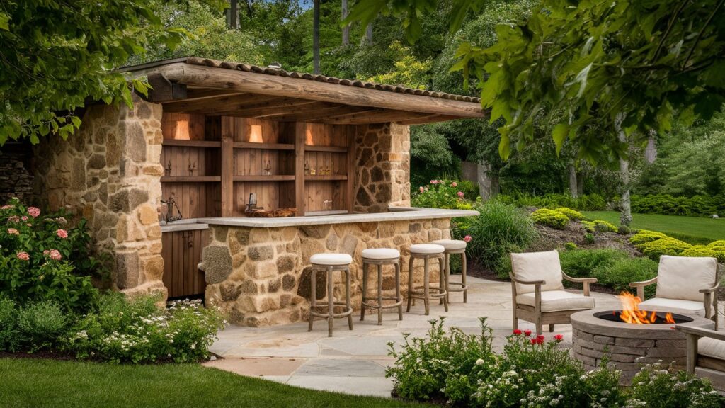 Rustic Stone Bar