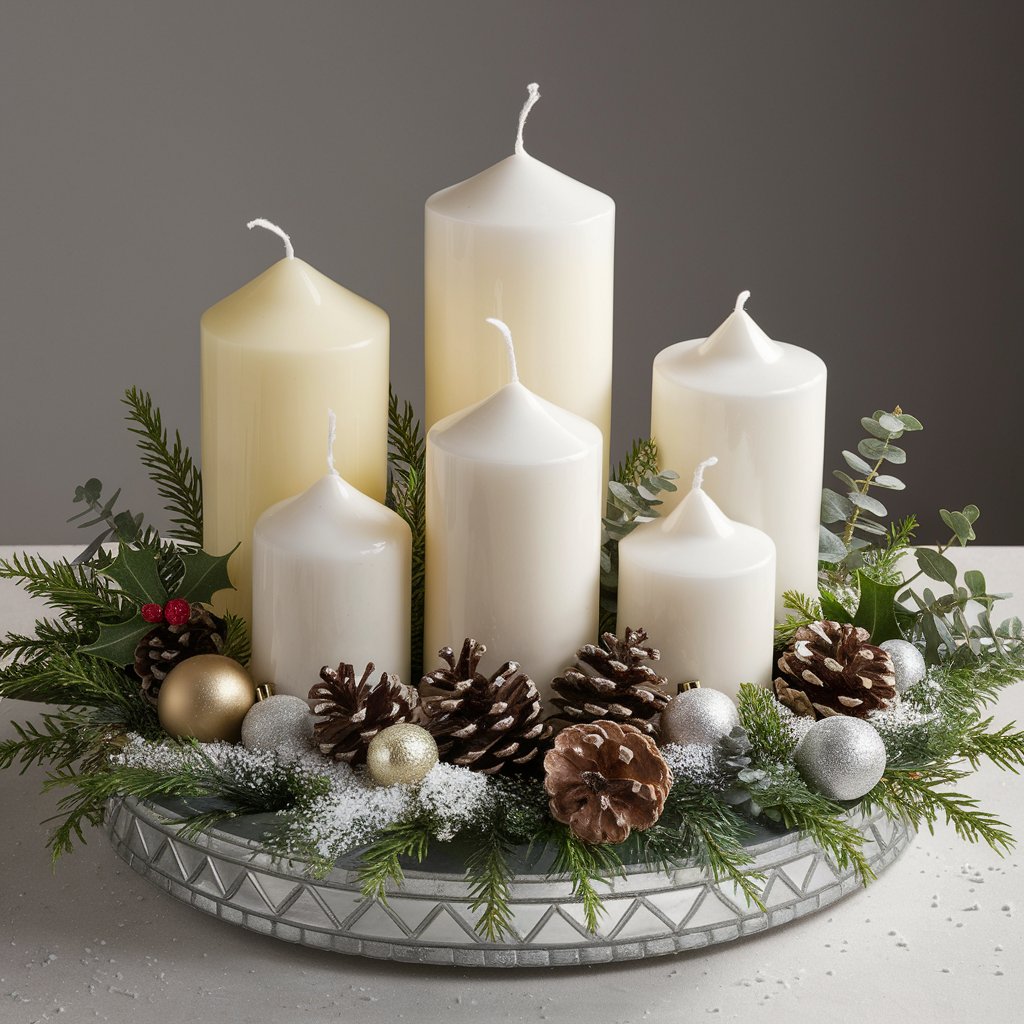 White Candle Arrangements