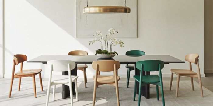 What color chairs go with a black dining table?