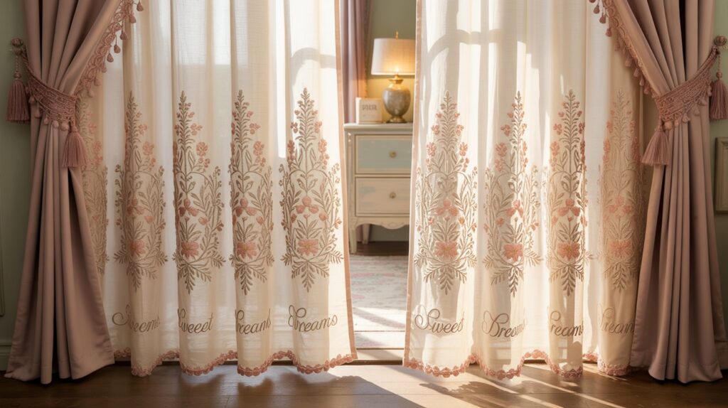 12 Bedroom Curtains with Embroidery Ideas