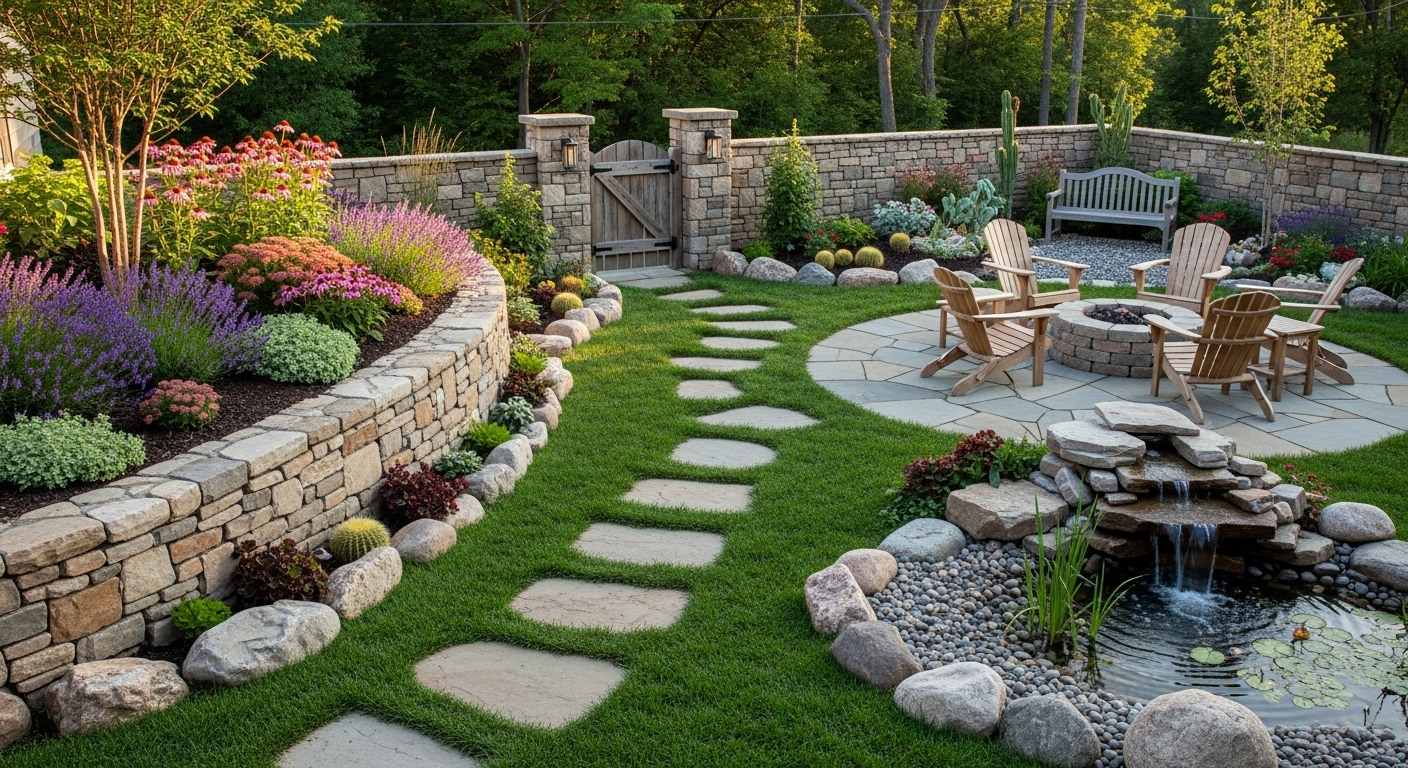 12 Farmhouse Backyard Designs with Rocks