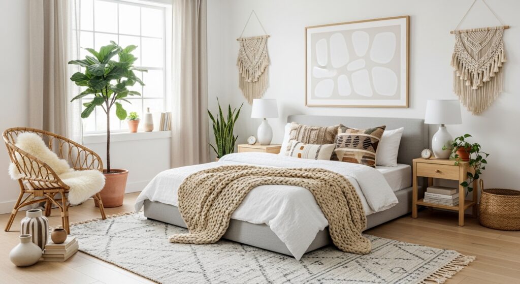 How to Mix Scandinavian and Boho Bedroom Styles