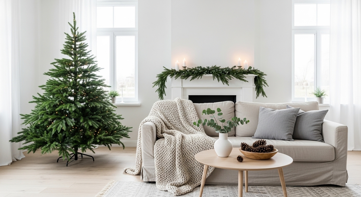 12 Minimalist Scandinavian Christmas Living Room Decor