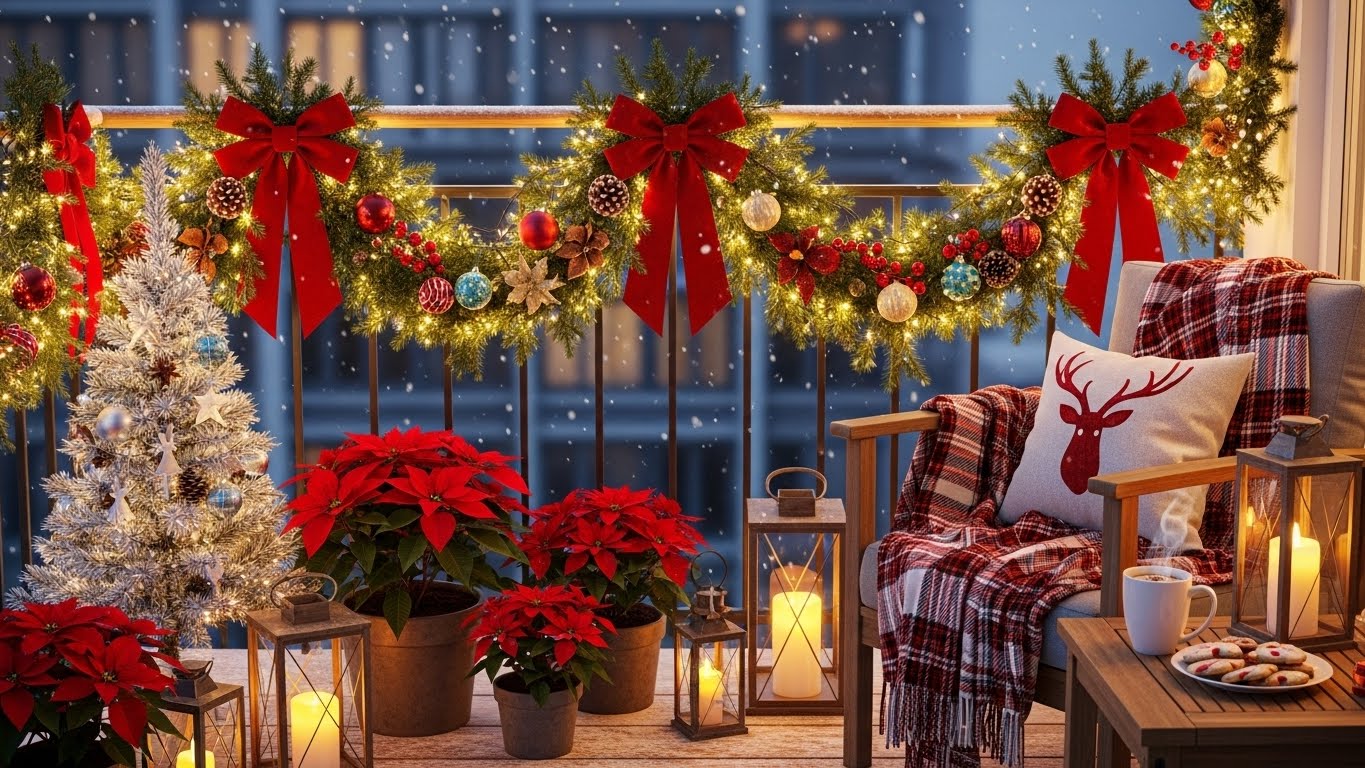 12 Christmas Balcony Decor Ideas