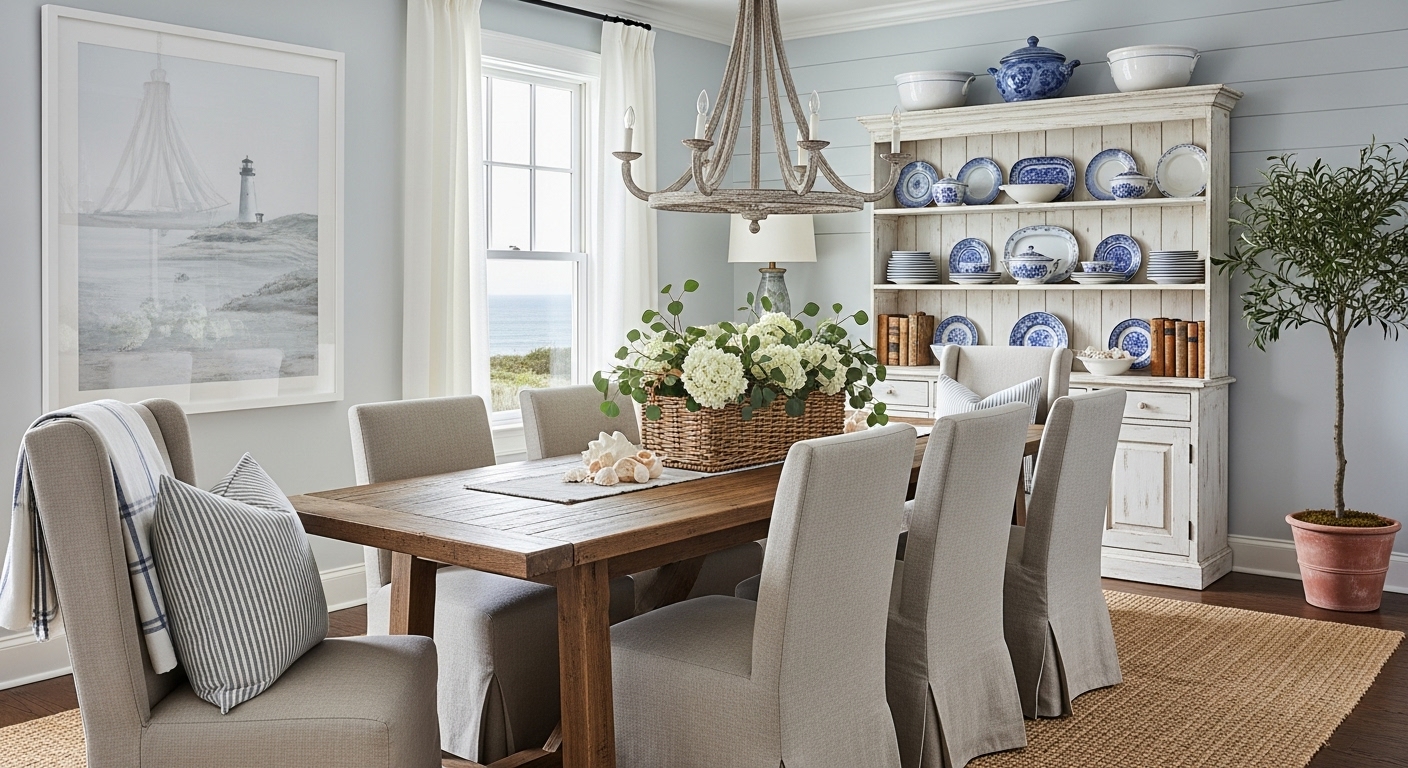 12 Coastal Grandmother Dining Room Decor Ideas