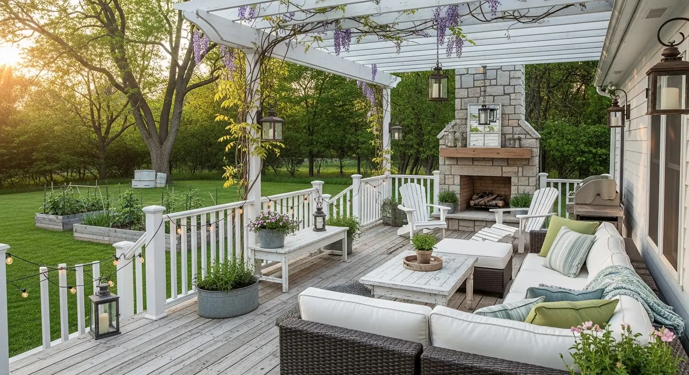 Stunning Farmhouse Backyard Deck Ideas for Your Outdoor Oasis