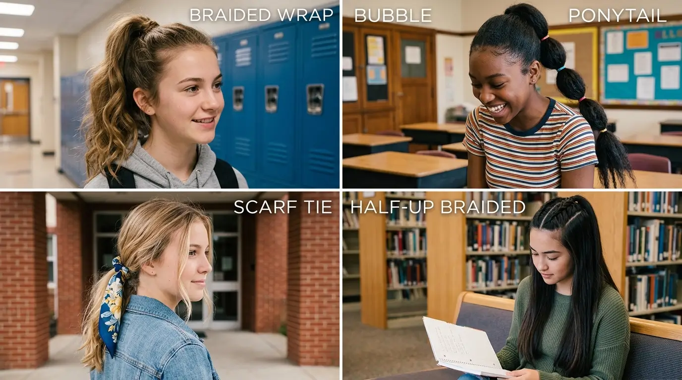 12 Cute Ponytail Hairstyles for School