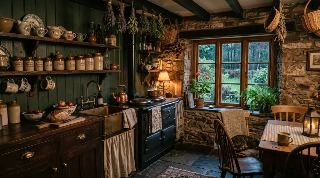 Dark Cottagecore Kitchen