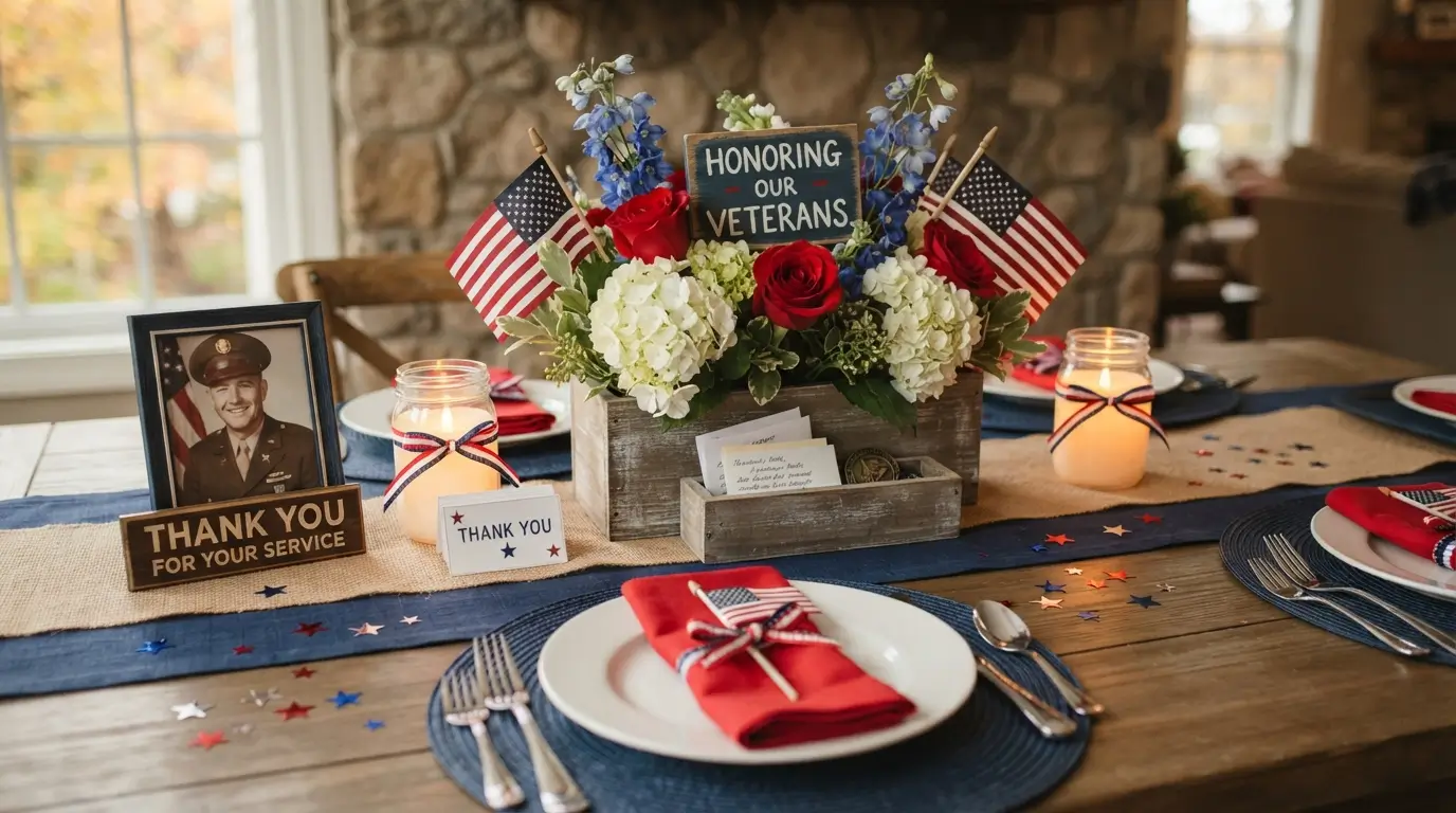 Patriotic Mason Jar Floral Centerpieces